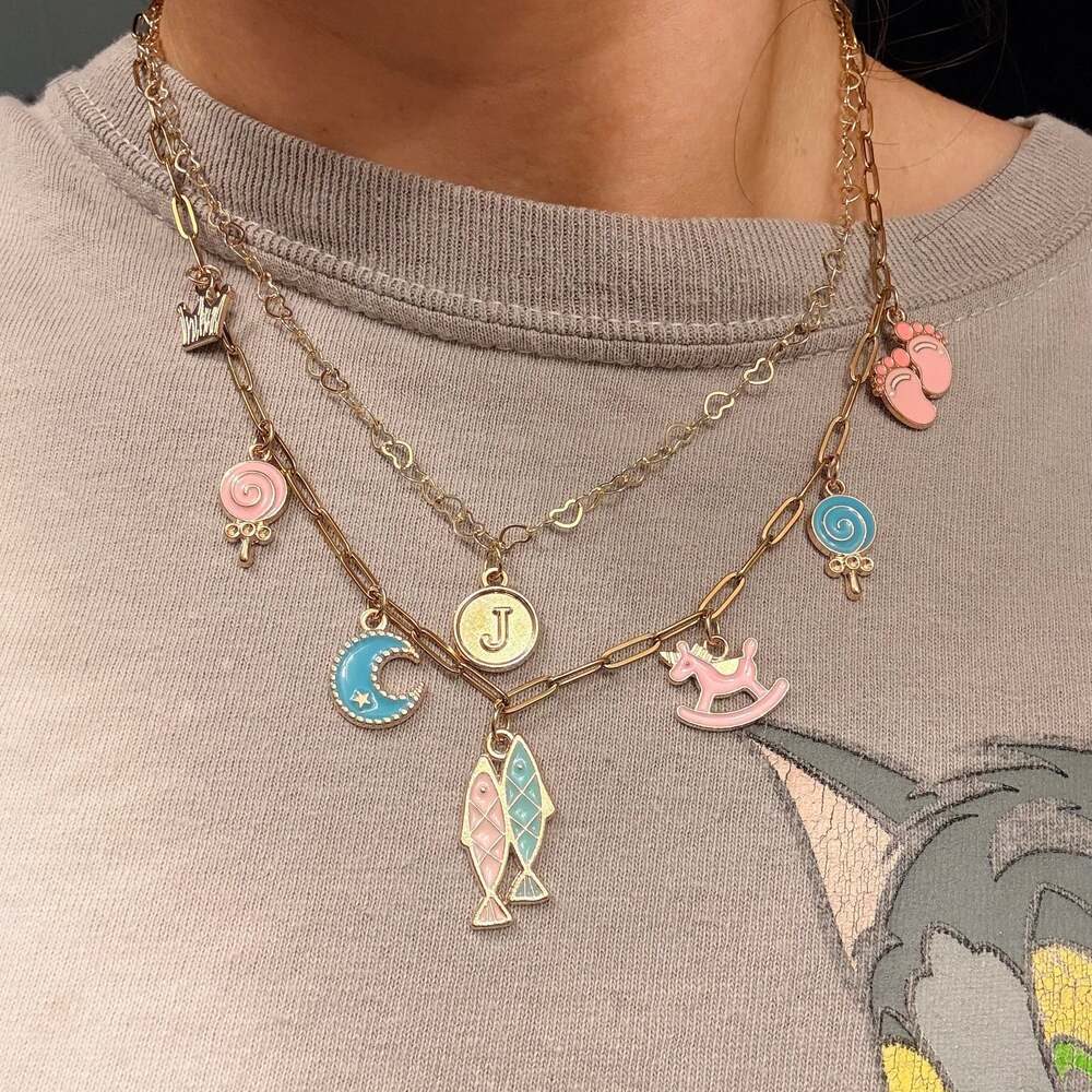 Gender reveal  Charm Necklace